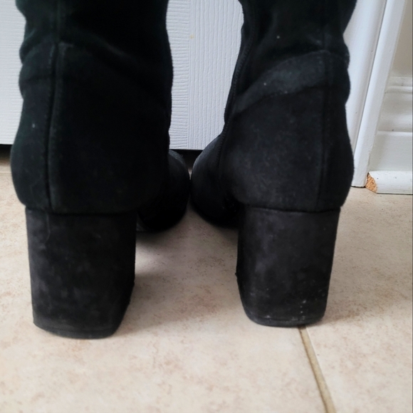 Zara TRF Chunky Heeled OTK Boots - Picture 6 of 12
